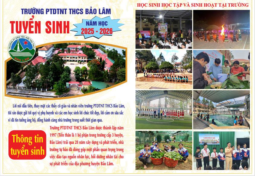 TUYỂN SINH NĂM HỌC 2024 - 2025
